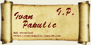 Ivan Papulić vizit kartica